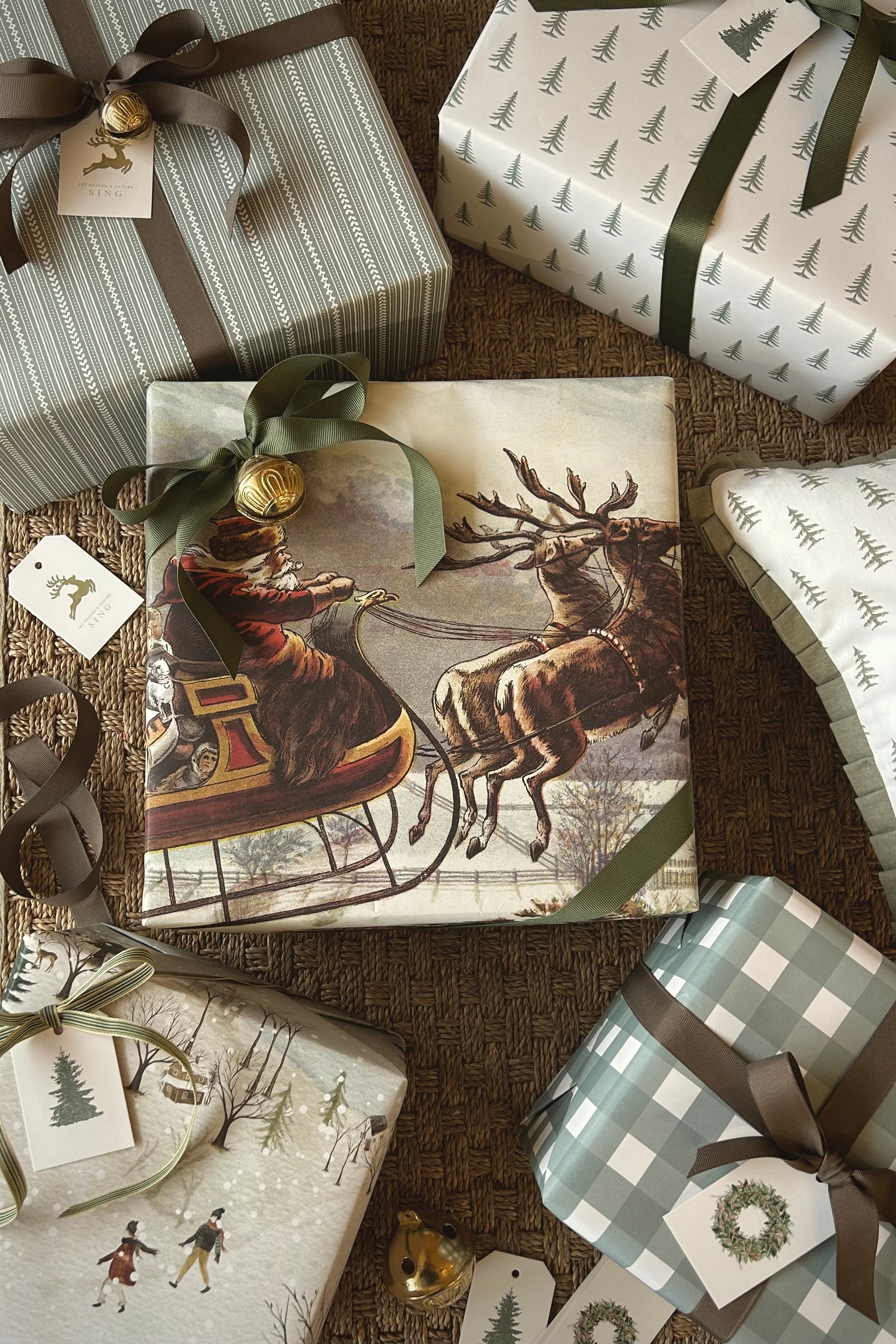 Santa Beige Wrapping Paper