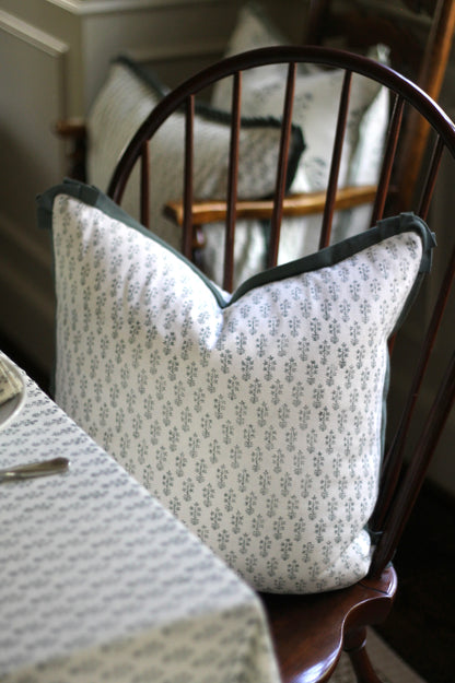 Emma in Deep Green Pillow Covers | Green Trim