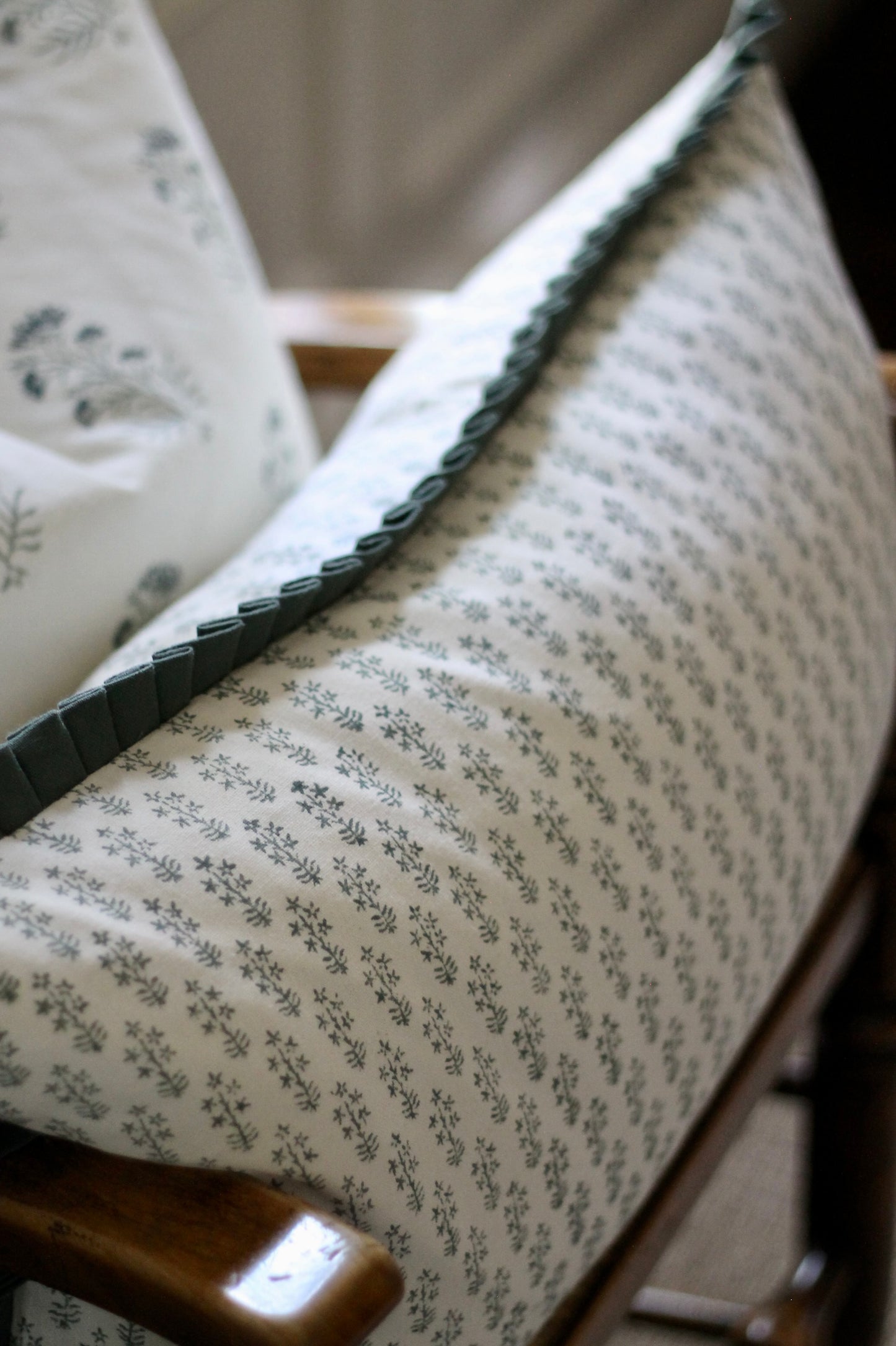 Emma in Deep Green Pillow Covers | Green Trim