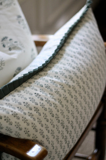 Emma in Deep Green Pillow Covers | Green Trim