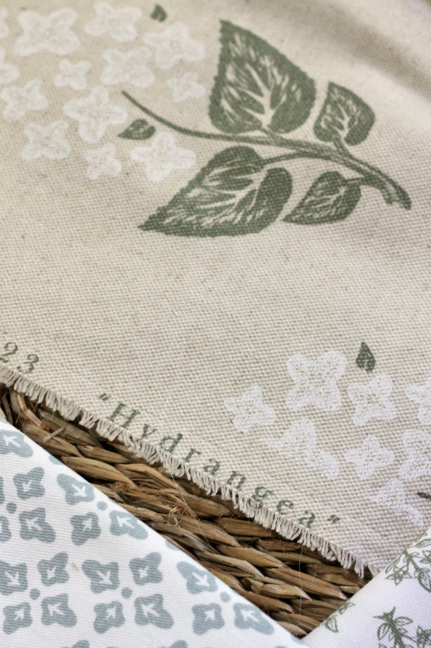 Linen Hydrangea Fabric by the Yard