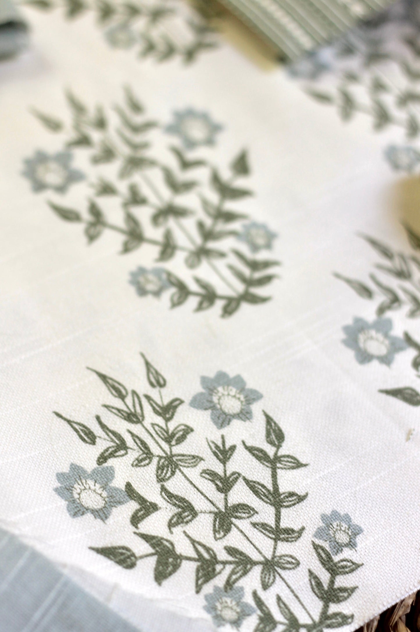 "Mae" in Blue & Spruce Outdoor Fabric by the Yard