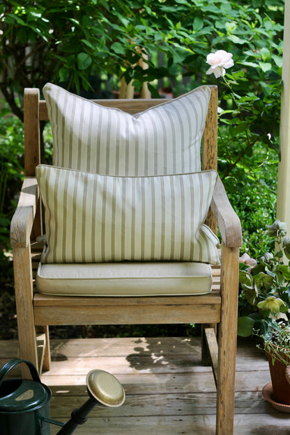 Outdoor JSH Stripe Pillow Covers in Wheat | 3 Sizes
