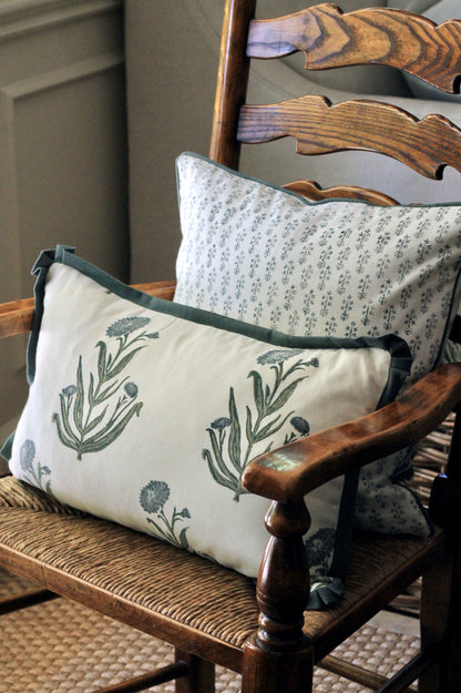 Amanda Blue & Emma Deep Green Reversible Petite Pillows | 2 sizes