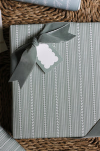 Cottage Stripe Wrapping Paper in Spruce