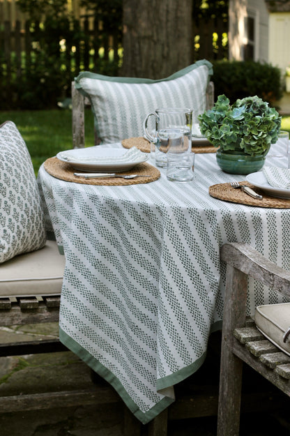 Berry Stripe Tablecloths, Green