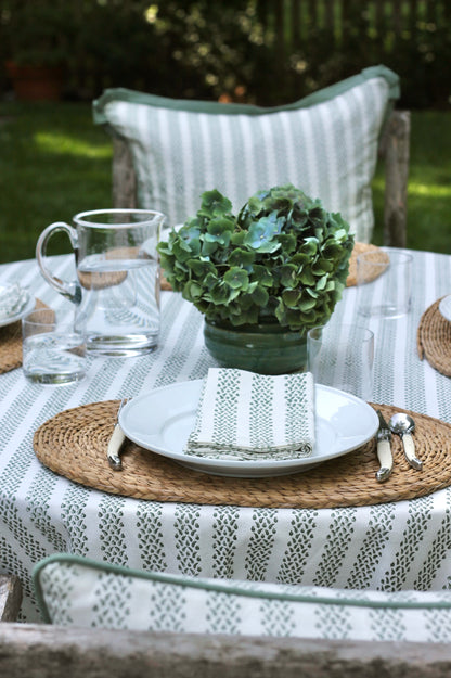 Berry Stripe Tablecloths, Green