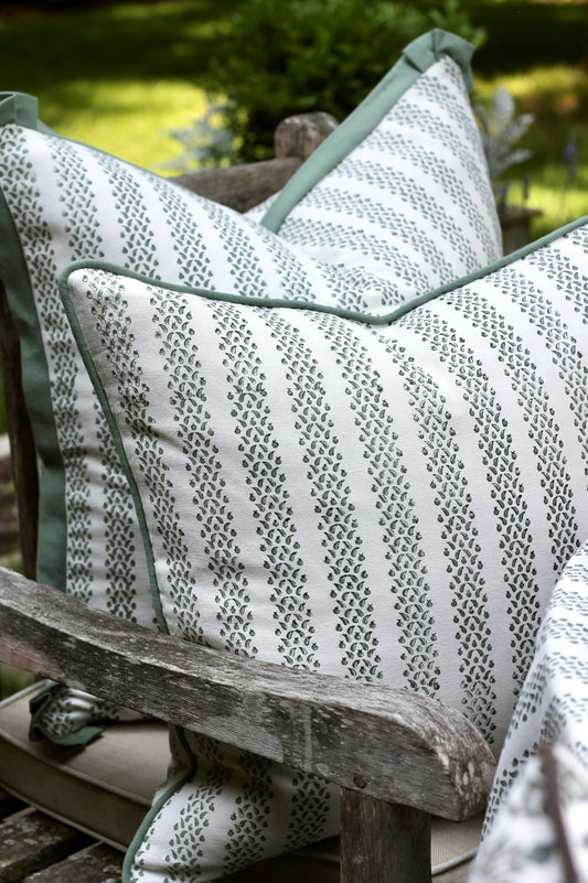 Berry Stripe Pillow Covers, Green | 3 sizes