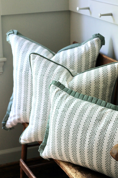 Berry Stripe Pillow Covers, Green | 3 sizes