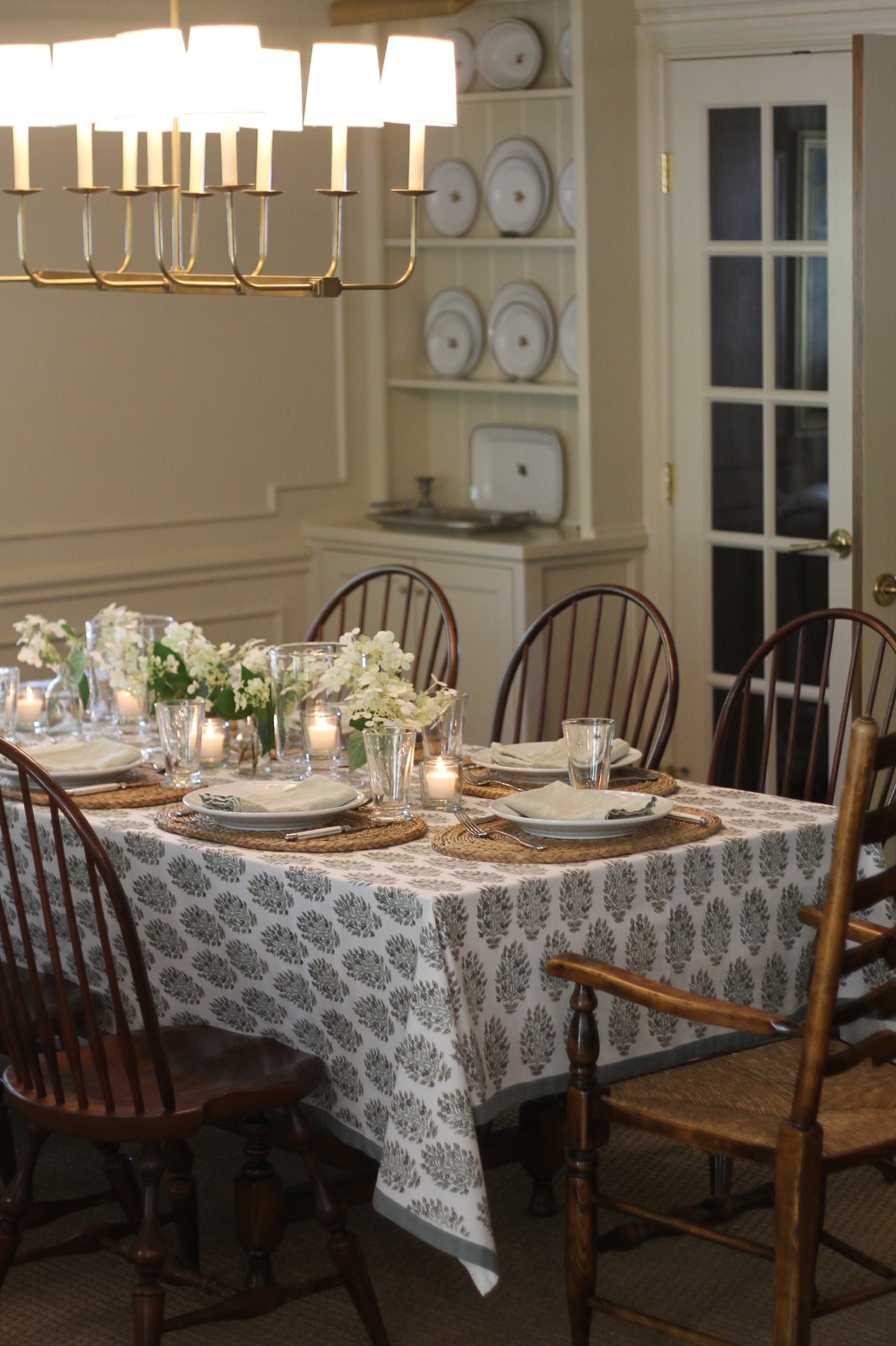 Hydrangea Tablecloths, Slate, 2 sizes