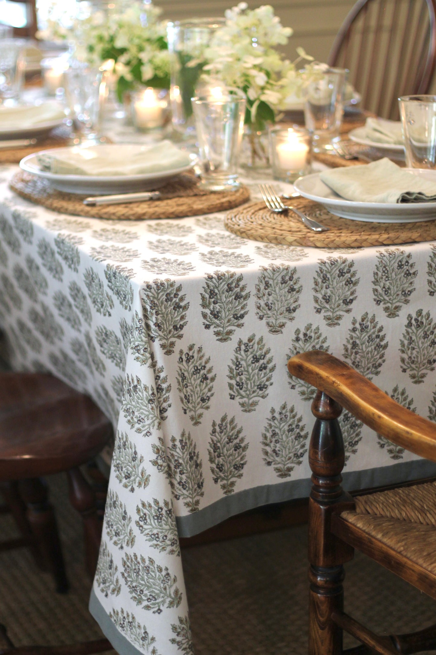 Hydrangea Tablecloths, Slate, 2 sizes