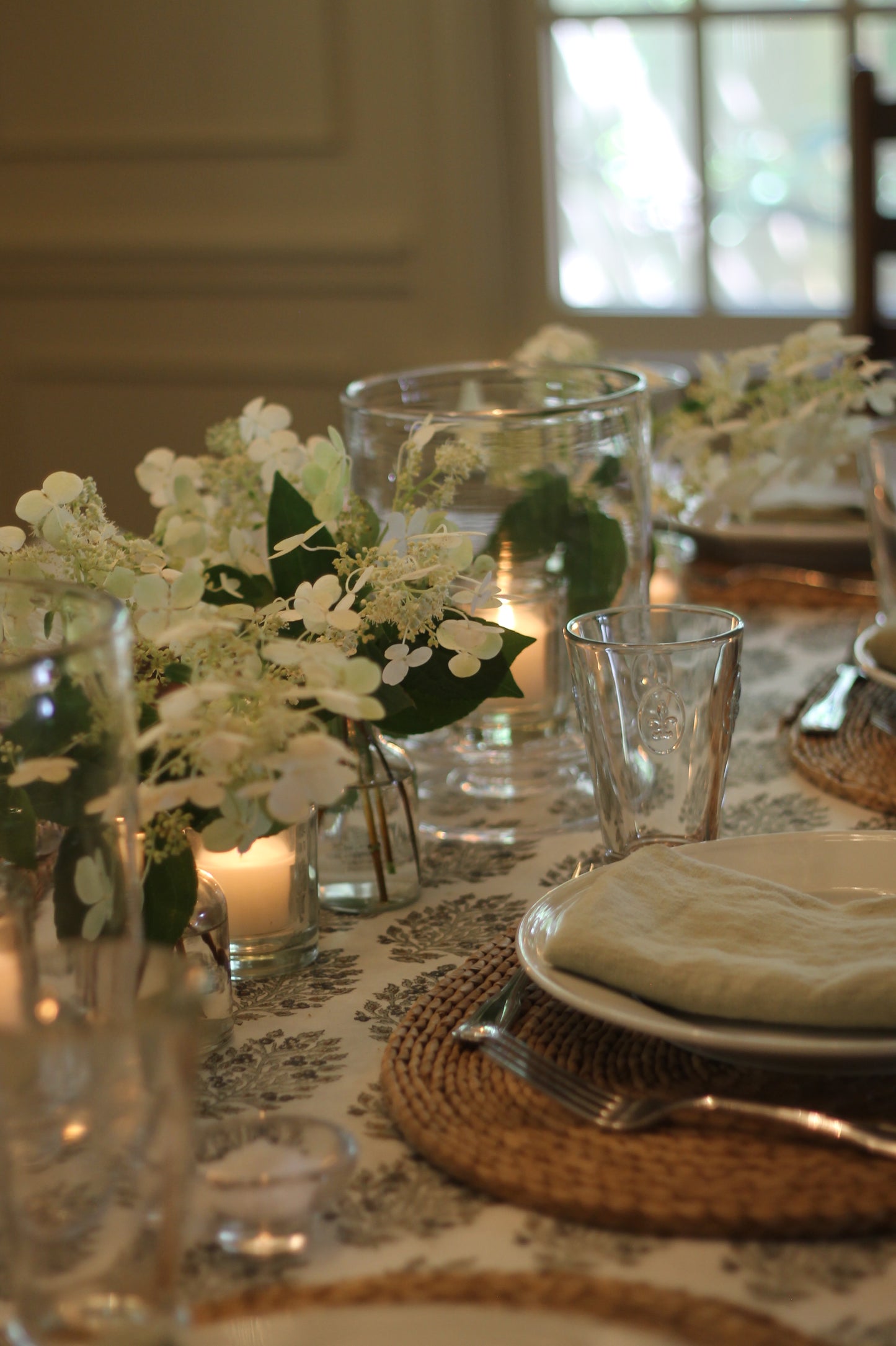 Hydrangea Tablecloths, Slate, 2 sizes