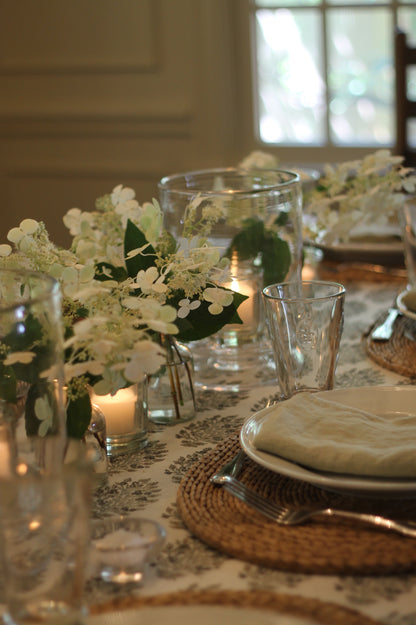 Hydrangea Tablecloths, Slate, 2 sizes
