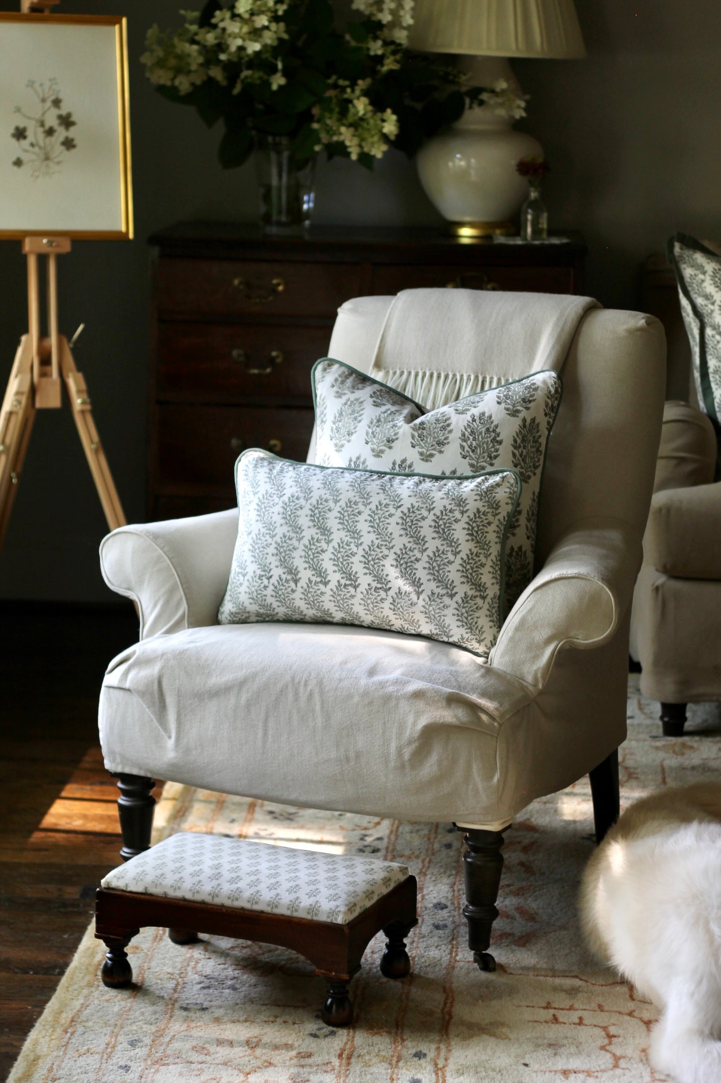 Garland Stripe Pillow Covers with Spruce Piping | 3 sizes