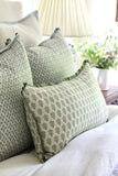 Tea Leaf Pillow Covers with English Blue Flange | 3 sizes