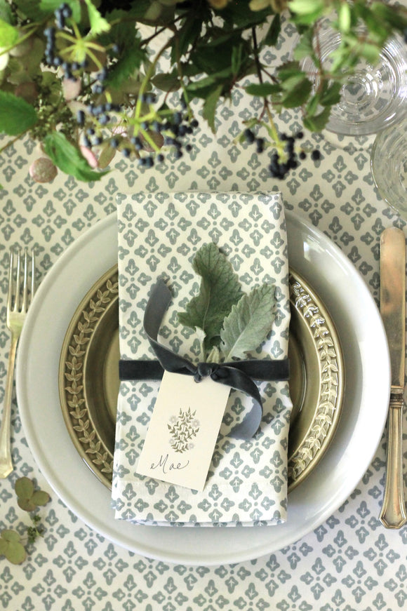 Tea Leaf in English Blue Table Linens