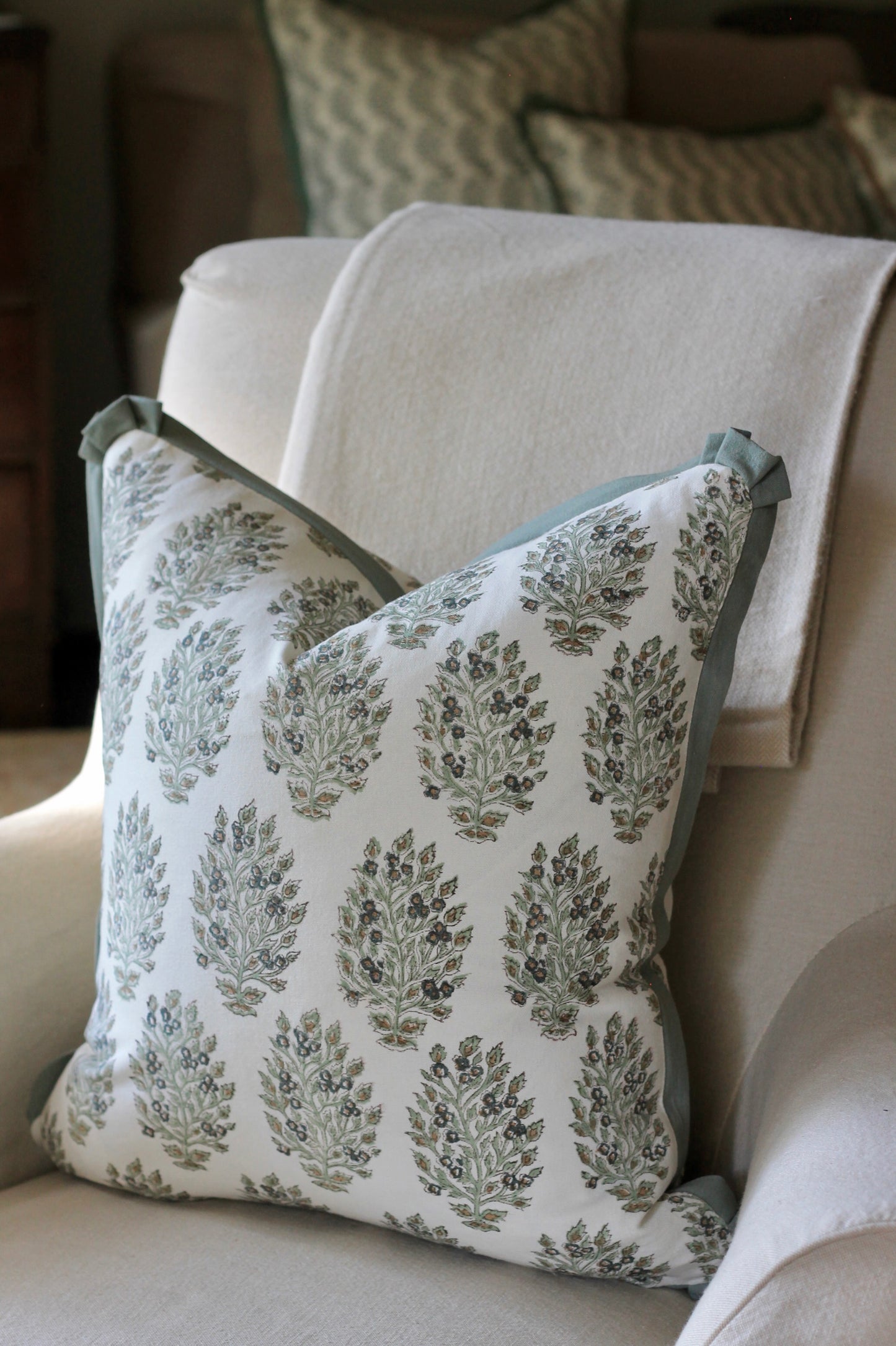 Hydrangea in Slate Pillow Covers with Slate Flange | 3 sizes