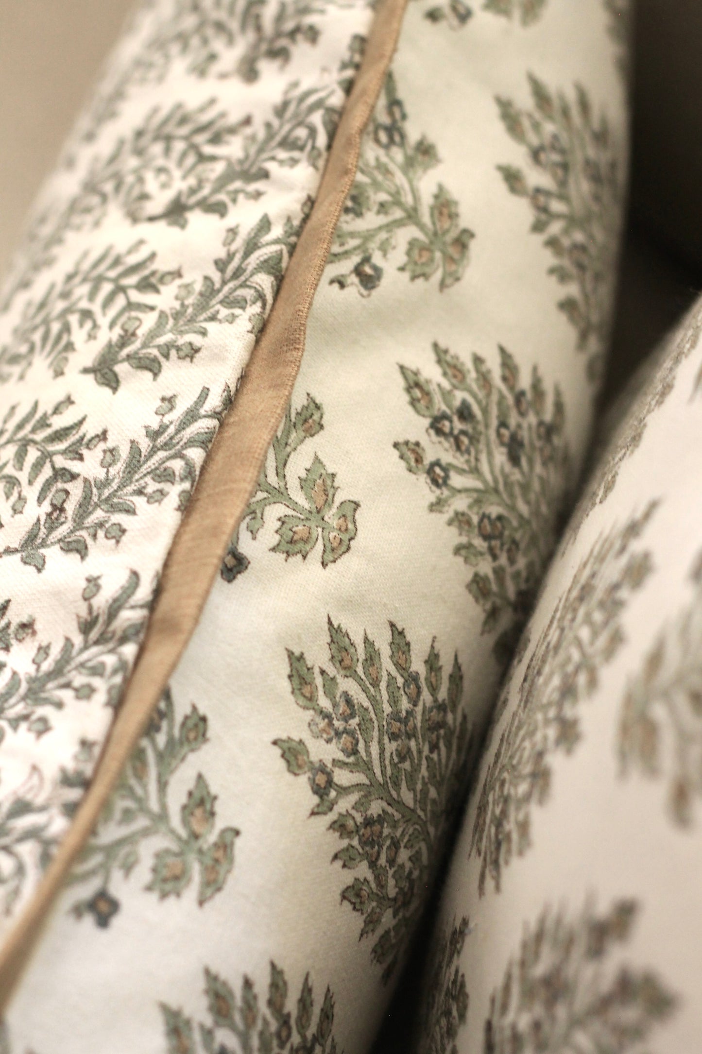 Hydrangea in Slate Pillow Covers with Gold Trim | 3 sizes