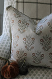 Mae Pillow Covers in Heirloom with Soft Green Flange | 3 sizes