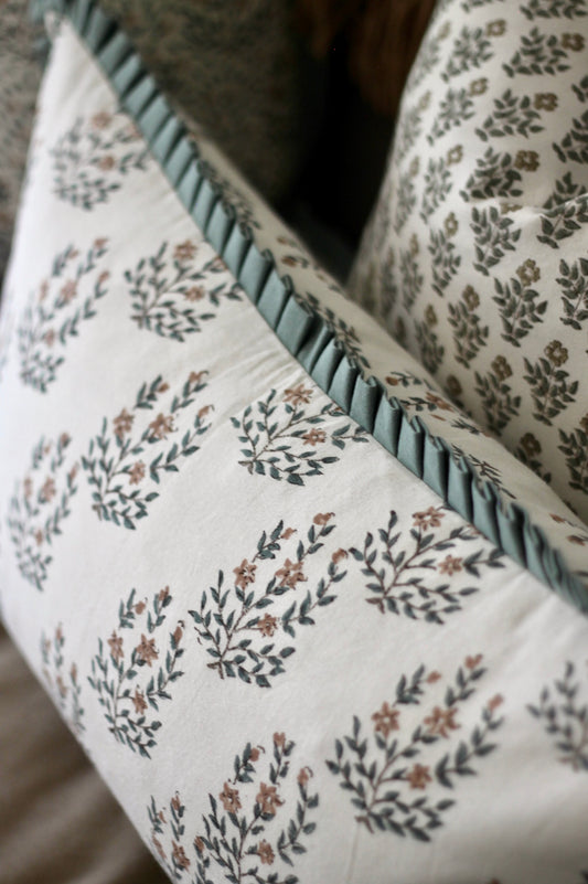 Marcella Pillow Covers | Green Flange