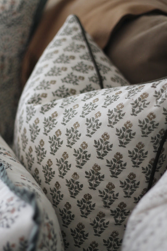 Carie Gold Pillow Covers | Walnut Flange