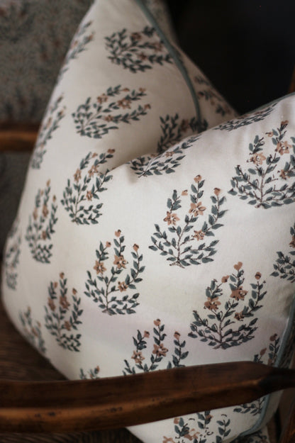 Marcella Pillow Covers | Green Piping
