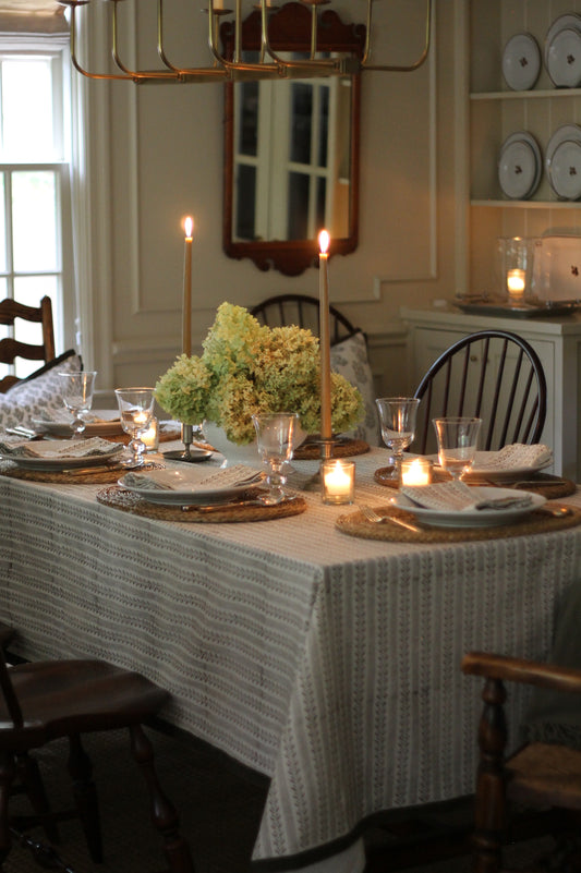 Oak Leaf Ticking Stripe Tablecloths | 2 sizes