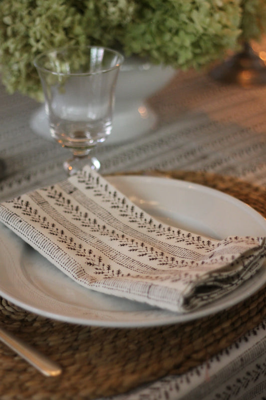 Oak Leaf Ticking Stripe Napkins