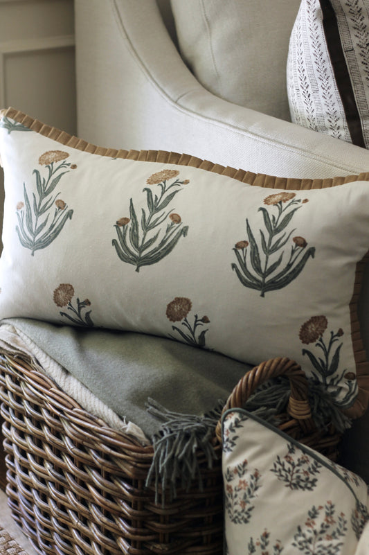 Amanda in Gold Pillow Covers with Gold Flange | 3 sizes