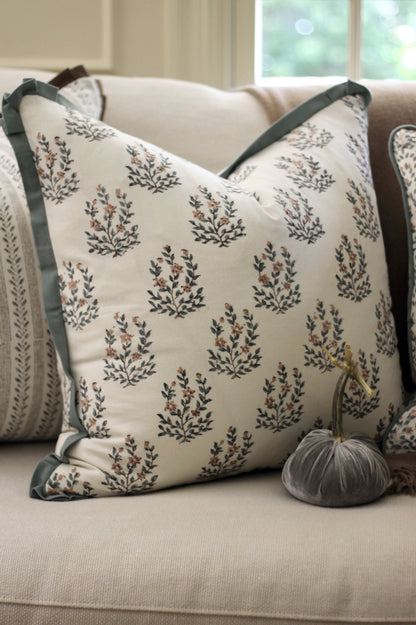 Marcella Pillow Covers | Green Flange
