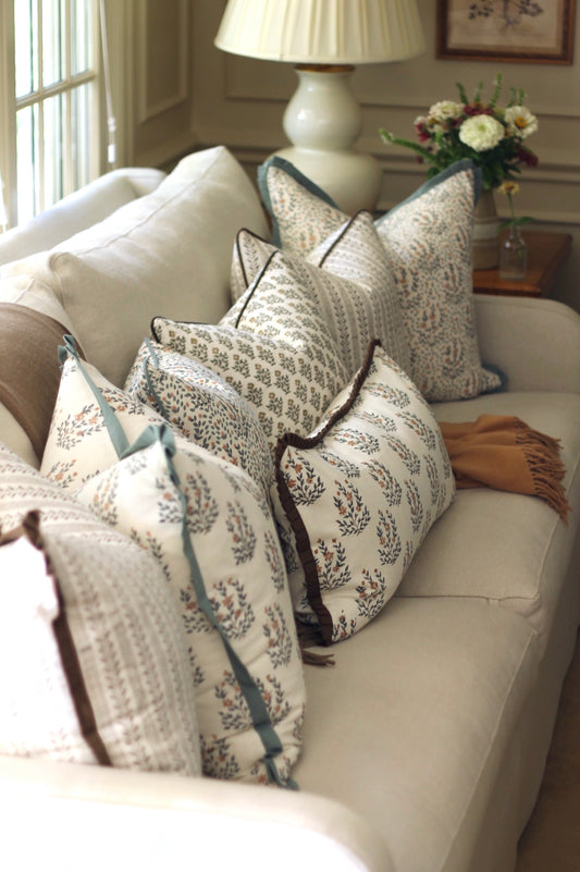 Marcella Pillow Covers | Walnut Flange