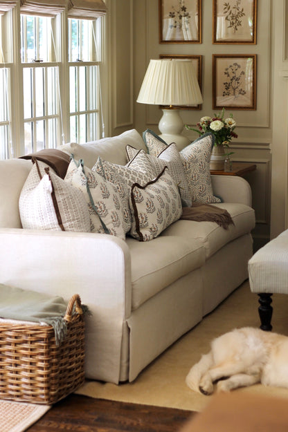 Marcella Pillow Covers | Green Flange