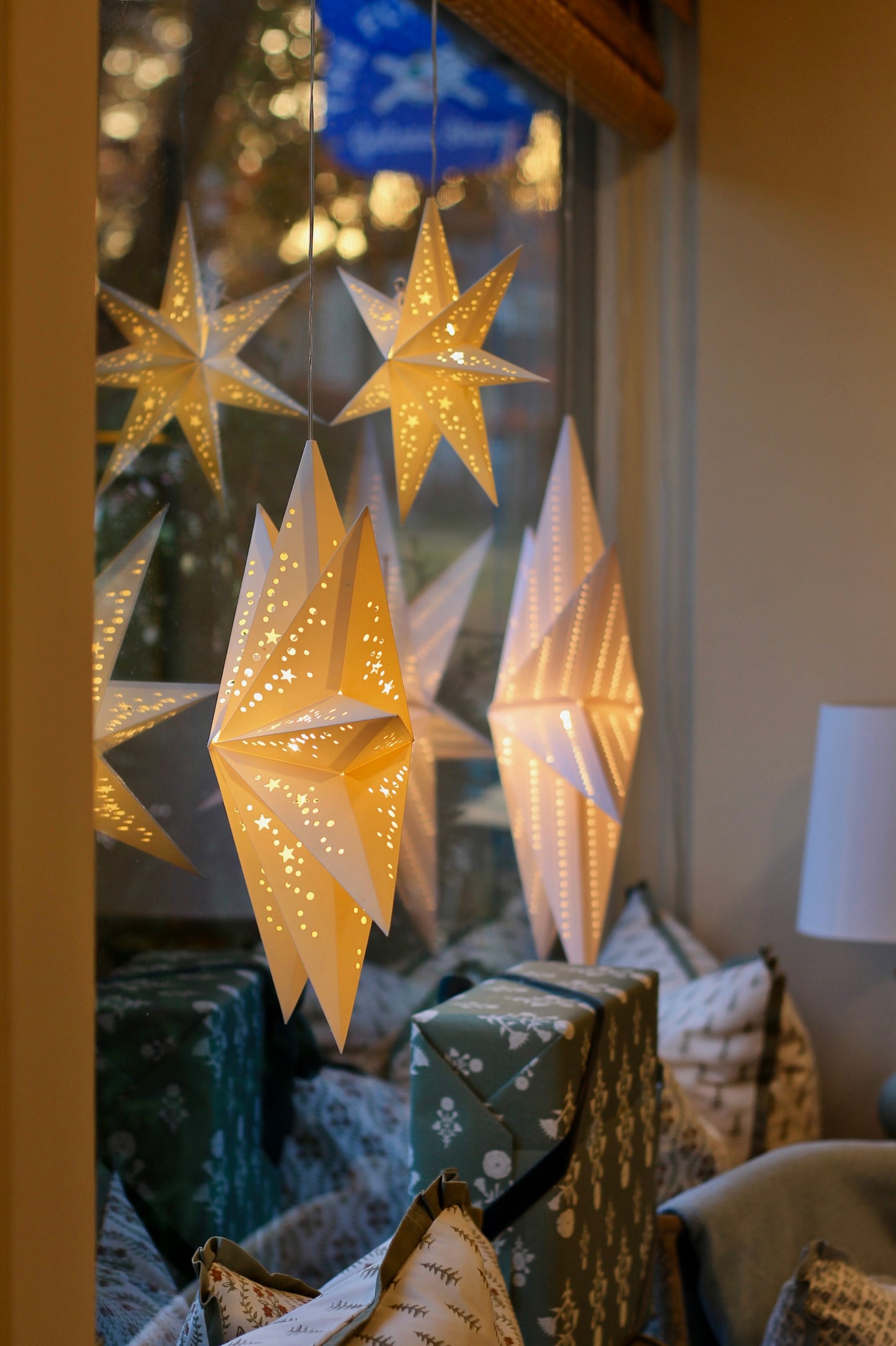 Lit Punched Paper Stars