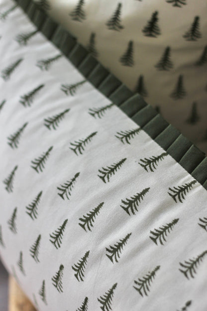 Green Tree Pillows with Green Flange