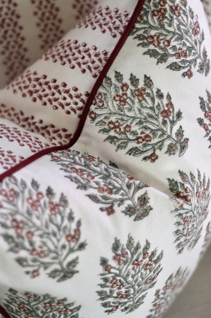 Hydrangea in Red & Berry Stripe Reversible Petite Pillows
