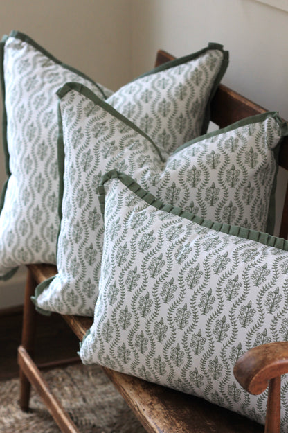 Scallop Dahlia Pillow Cover with Spruce Flange | 3 sizes