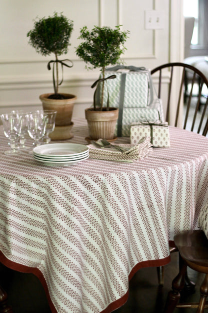 Berry Stripe in Red Tablecloths | 2 sizes