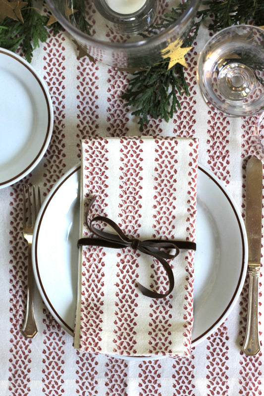 Red Berry Stripe Napkins