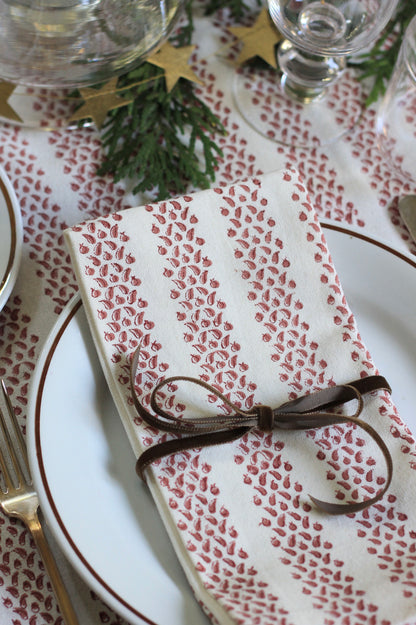 Red Berry Stripe Napkins