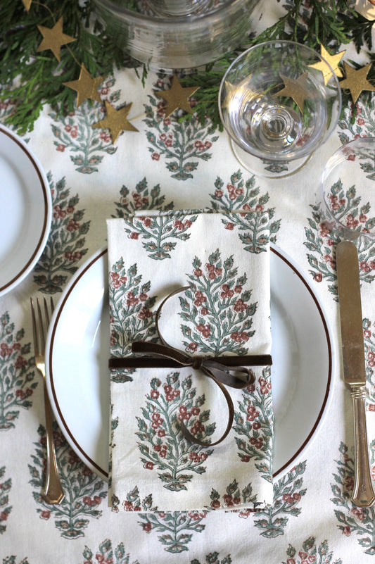 Hydrangea in Red Napkins