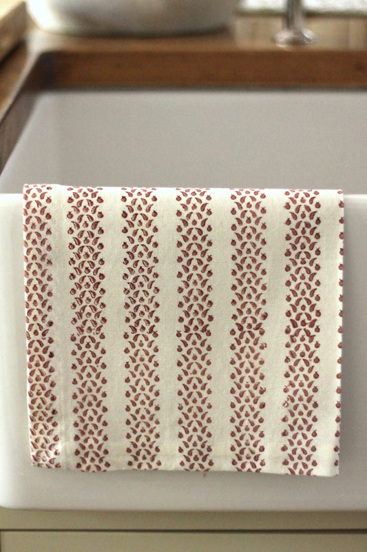 Berry Stripe in Red Tea Towels
