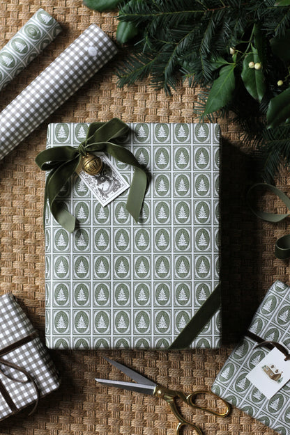 Stamped Tree Wrapping Paper