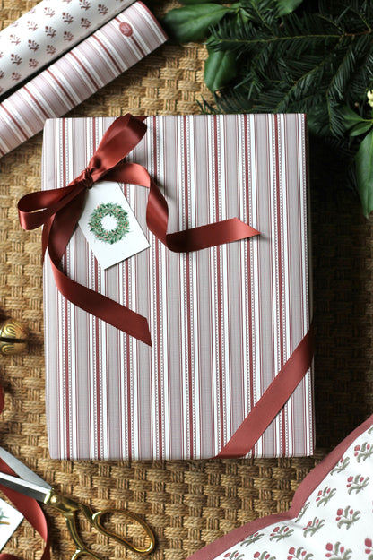 Grosgrain Stripe in Red Wrapping Paper