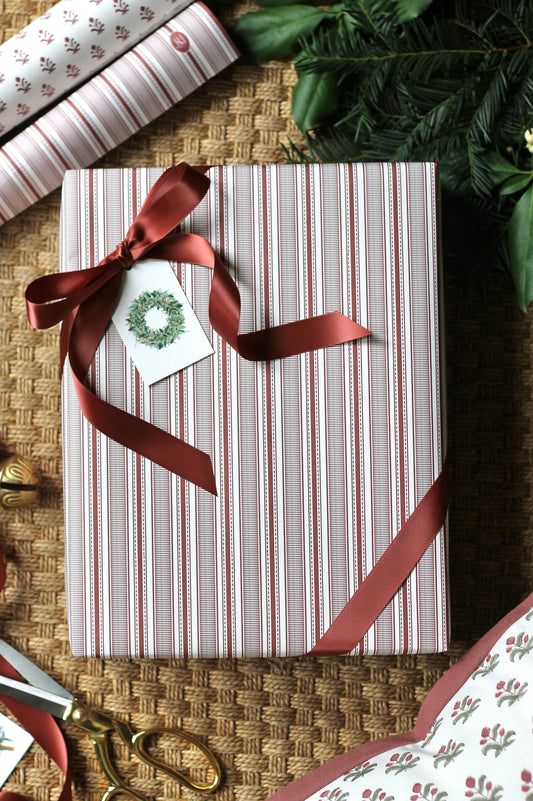 Grosgrain Stripe in Red Wrapping Paper