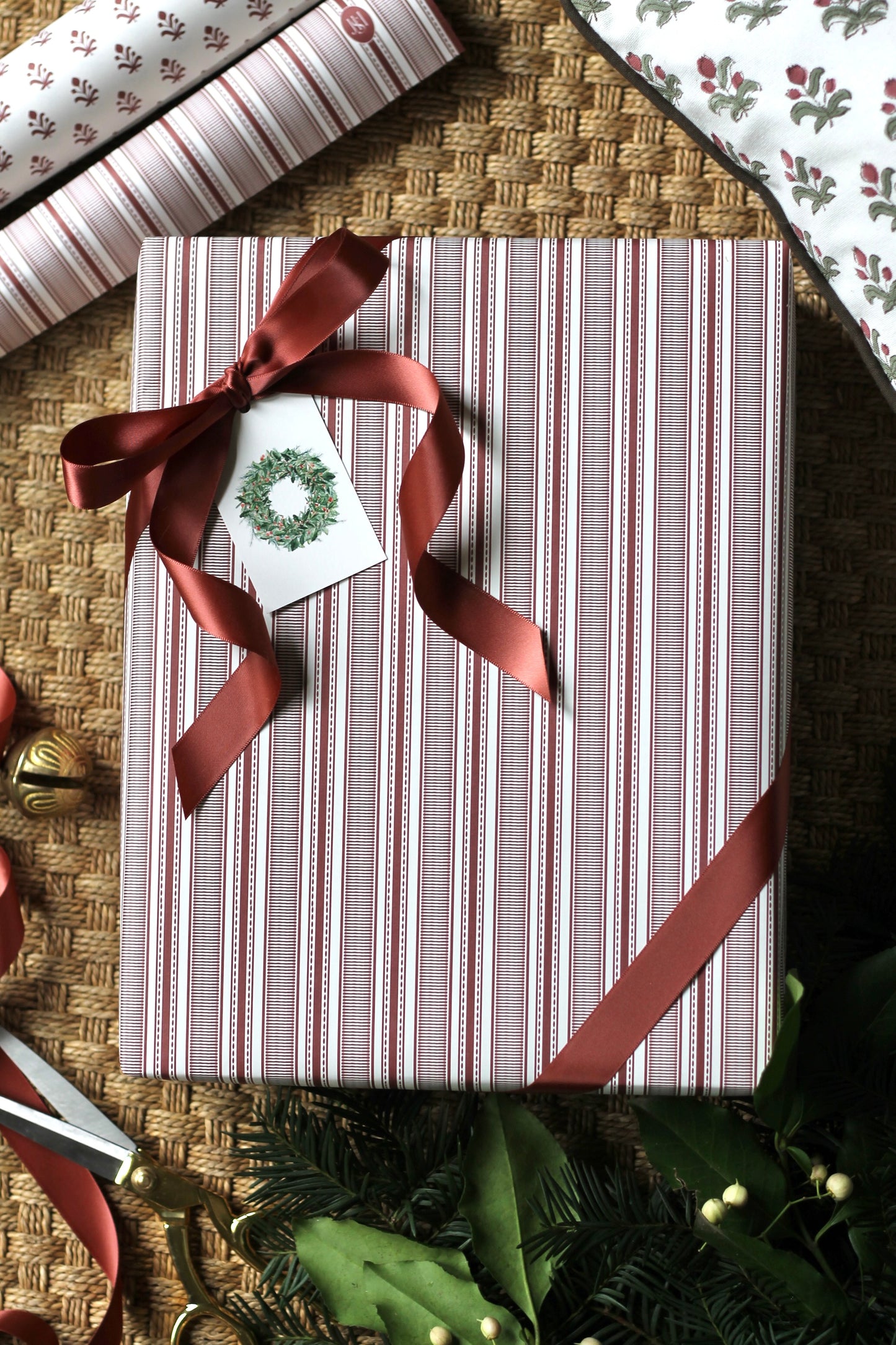 Grosgrain Stripe in Red Wrapping Paper