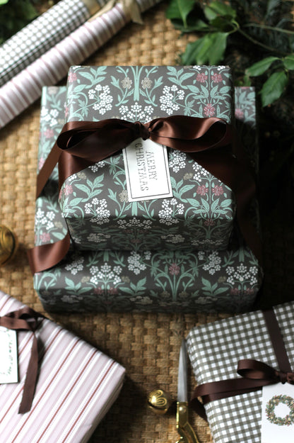 "Henry" Chocolate Gingham Wrapping Paper