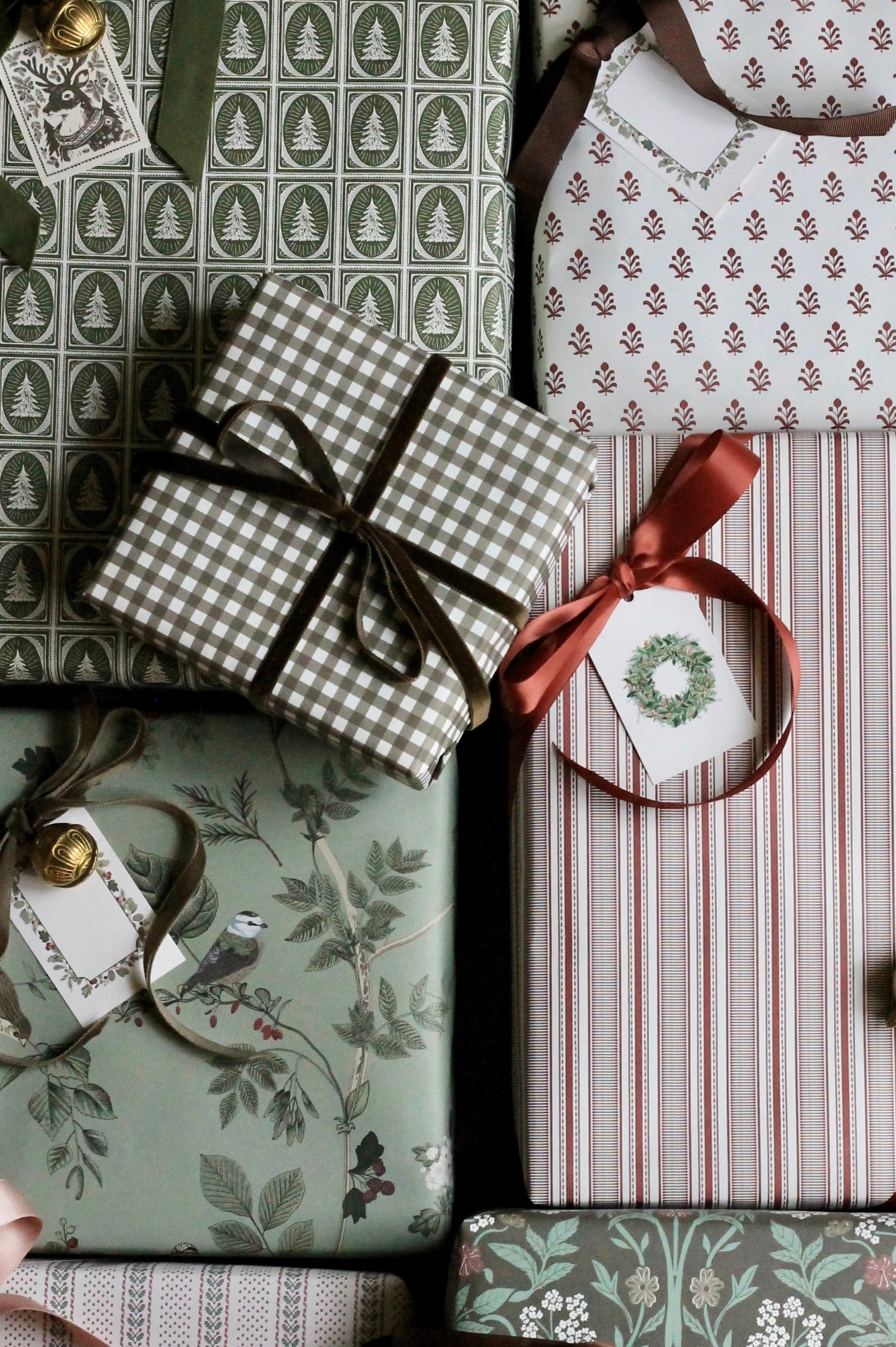 "Henry" Chocolate Gingham Wrapping Paper