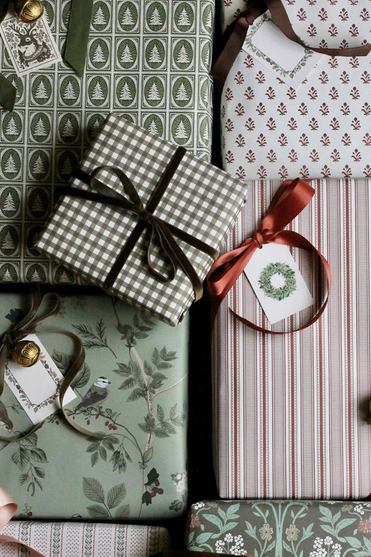 "Henry" Chocolate Gingham Wrapping Paper