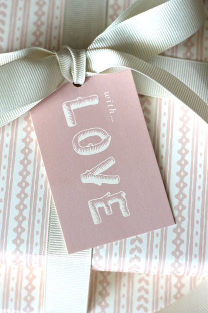 Faux Bois With LOVE Tags - Set of 10
