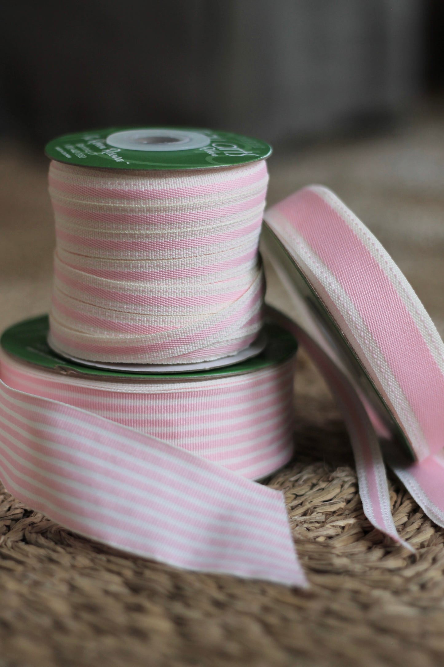 Pink Cotton Striped Ribbons